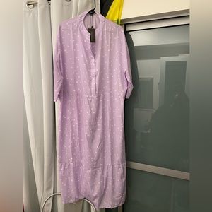 lilac polka dot tiered smock dress (NWT)